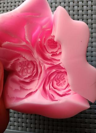 Молд " роза тройная" от 3d.mold. 3