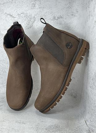 Чоловічі коричневі демісезонні черевики челсі timberland