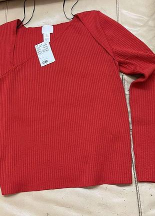 Новий червоний светр h&m l-m 6