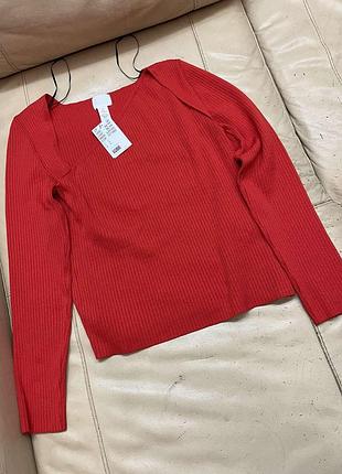 Новий червоний светр h&m l-m 7