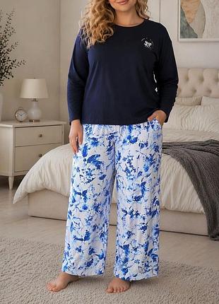 Байкова піжама кофта з штанами 2xl-4xl