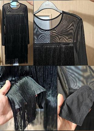 Shein красивое праздничное платье с бахромой 🖤