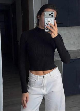 Лонгслив в рубчик bershka утеплений