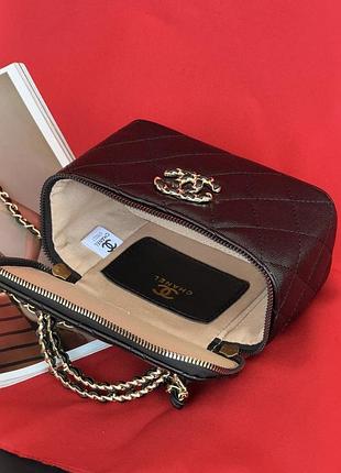 Чорна сумка chanel vanity case cc double 3