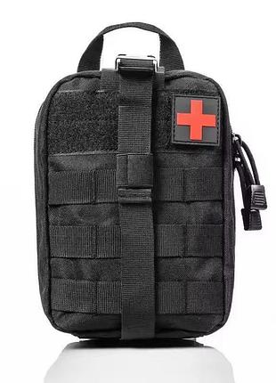 Аптечка тактична підсумок molle, швидкий скид, чорний