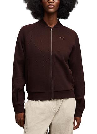 Женская толстовка puma class standard full-zip jacket коричневая