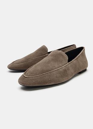 Лоферы soft из замшевого спилка
