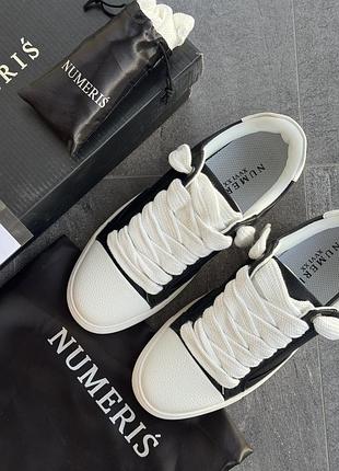Мужские кеды numeris black lether 3