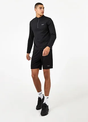 Спортивная кофта с коротким молния-комиром everlast quarter zip черная | размер l | everdri, влагоотвод