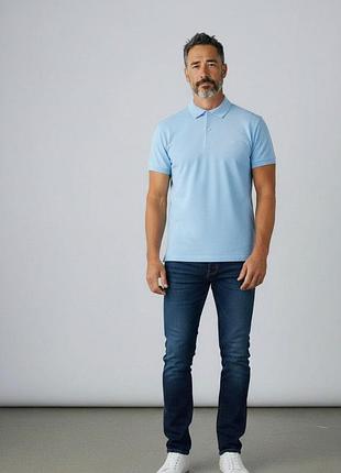 Голубая мужская футболка поло charles tyrwhitt