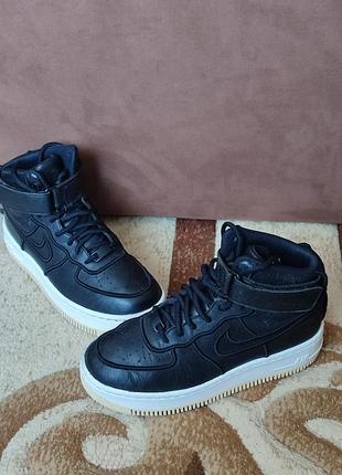 Кроссовки nike wmns air force 1 upstep hi sl "black/ivory".  37.5 размер, из натуральной кожи