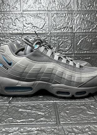 Мужские кроссовки nike air max 95 retro logo grey aqua cv1635-001