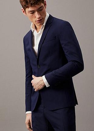 Мужской шерстяной пиджак calvin klein slim stretch (итаалийская шерсть) размер s
