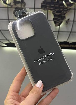 Чохол з мікрофіброю silicone case для iphone 15 pro max,силіконовий чохол-накладка для айфон 15 про макс (сірий)