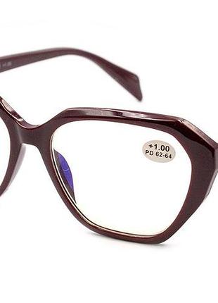 Очки queen 25722-c3 blueblocker в пластиковой оправе -3,00