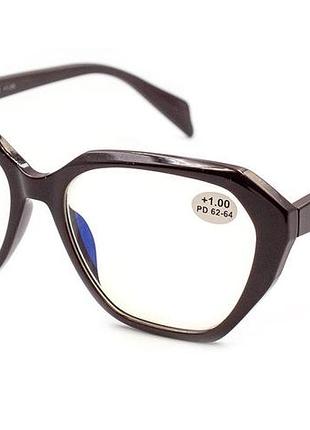 Очки queen 25722-c2 blueblocker в пластиковой оправе -5,00