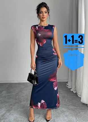 Обтисла сукня в квітковий принт shein m