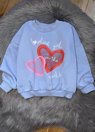Ідеальний стильний утеплений світшот oversize на дівчинку 5/6р matalan