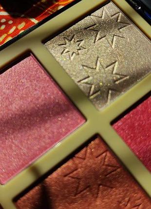 Компактная палетка для макияжа лица no7 shimmer face palette (розово-бежевый дизайн со звездами).