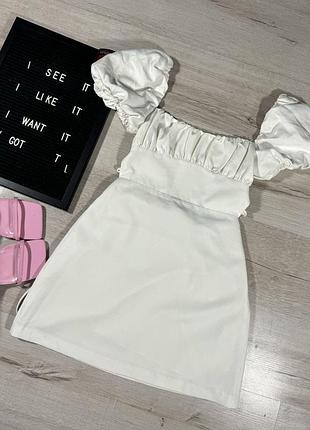Натуральное мини платье zara с открытой спинкой
