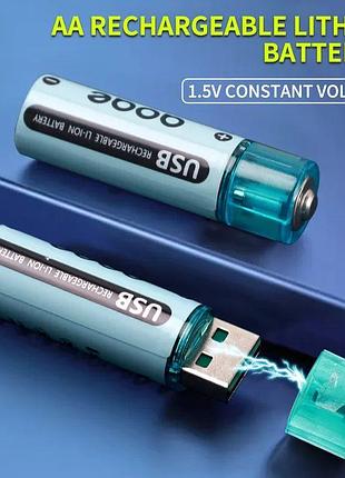 Акумулятор aa 1.5v літій-іонний з usb зарядкою