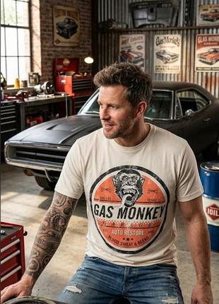 Футболка мужская винтажная cas monkey ( коттон )
