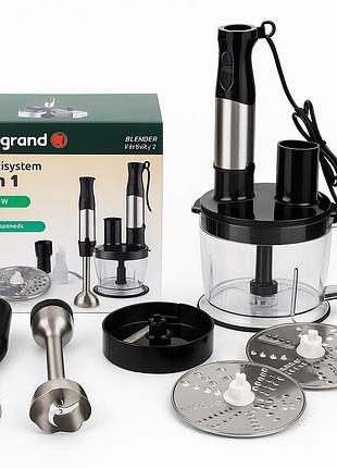 Блендер нержавіюча сталь vilgrand vbh14072 1400 вт, 7 в 1, занурювальний кухонний блендер з ємністю ce-63
