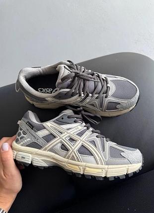 Утепленные зимние женские кроссовки asics gel-kahana 8 gore-tex termo grey ассикс серого цвета термо
