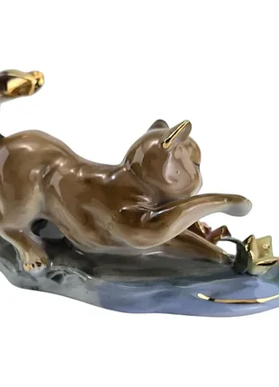 Статуэтка кот фарфоровый (6,3 х11, 5х4 см) 2