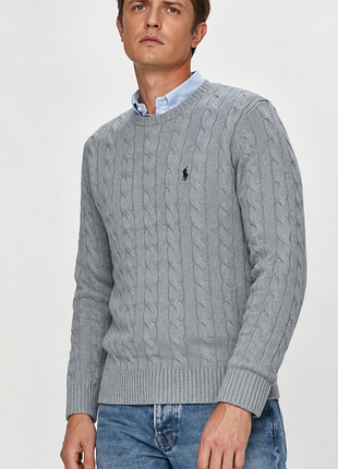 Чоловічий базовий джемпер, бавовняний светр polo ralph lauren