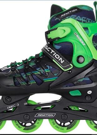 Роликовые коньки детские раздвижные reaction galaxy + набор защиты roces