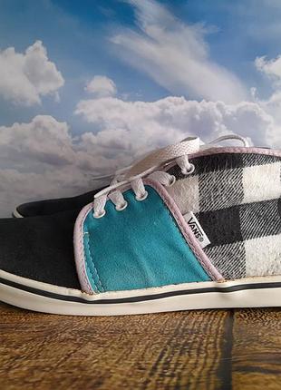 Стильні жіночі кеди vans camryn (комбіновані / картатий принт)