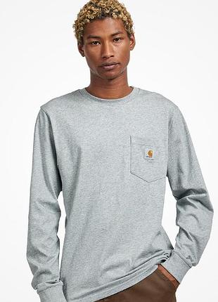 Оригінальний легенький котоновий лонгслів carhartt wip, кархарт м розмір.