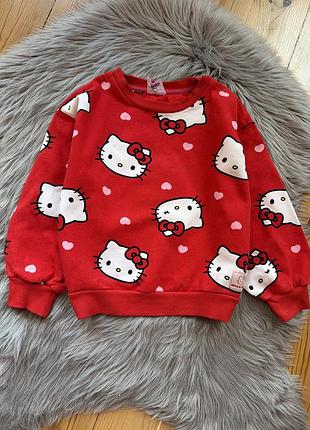 Супер крутий стильний тепленький світшот hello kitty на дівчинку 6/7р matalan