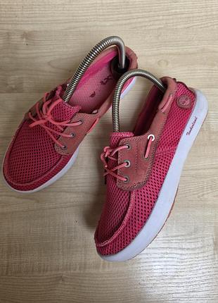 Кружевные топсайдеры / слипоны / мокасины из сетки,timberland, размер 38