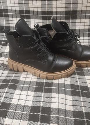 Ботинки зимние кожаные 38р 2