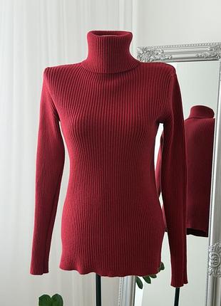 Червоний теплий жіночий гольф, розмір l-xl