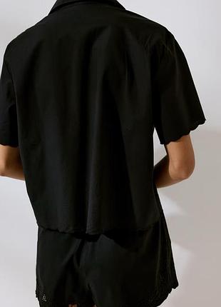 Черный хлопковый костюм с рубашкой и шортами с ажурной вышивкой h&amp;m 
☝️☝️☝️☝️☝️☝️☝️☝️☝️☝️ 3