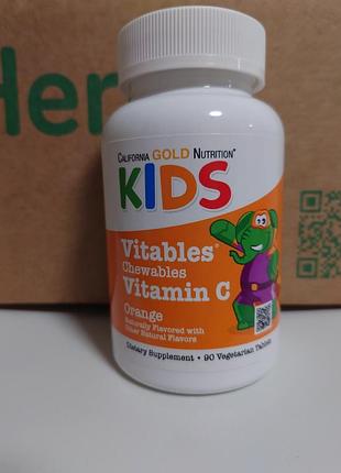 California gold nutrition, жевательный витамин с с комплексом биофлавноидов для детей.