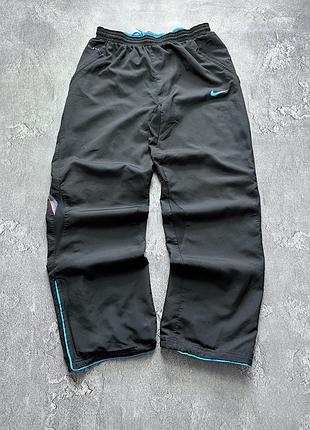 Vintage винтажные нейлоновые штаны nike найк big swoosh logo y2k size xl размер хл