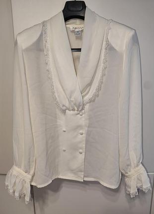 Рідкісна вінтажна блуза jordan (styled in france) в романтичному стилі / coquette core / 1980s