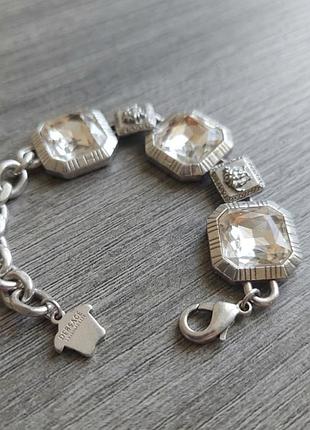 Браслет версаче medusa crystal silver люкс качество