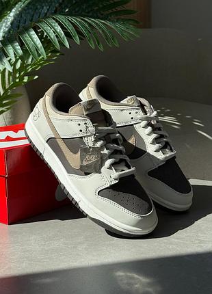 Кроссовки nike dunk low beige brown bear