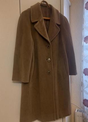 Винтажное шерстяное пальто цвета camel (100% woolmark, made in italy), размер m-l