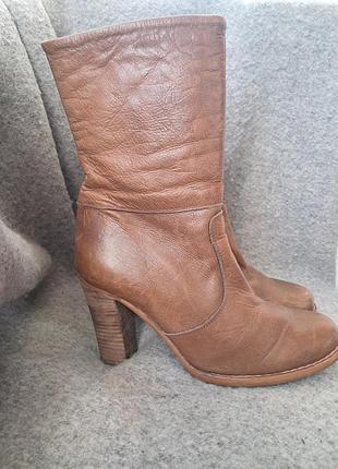 Кожаные сапоги до середины икры schuh (модель atenas) размер 38, стелька 24,5 см