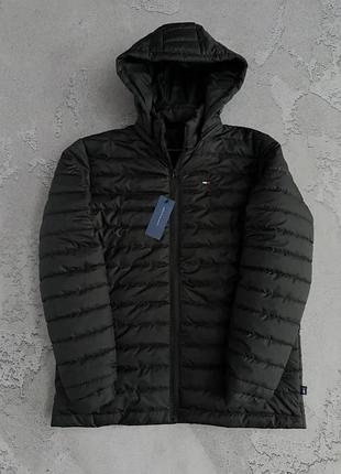 Чоловіча демісезонна спортивна осіння куртка стьобана s,m,l,xl,xxl,3xl tommy hilfiger