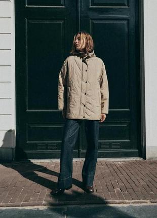 Куртка лайнер женская с капюшоном zara