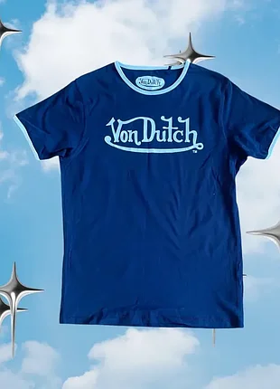 Винтажная футболка von dutch s синяя