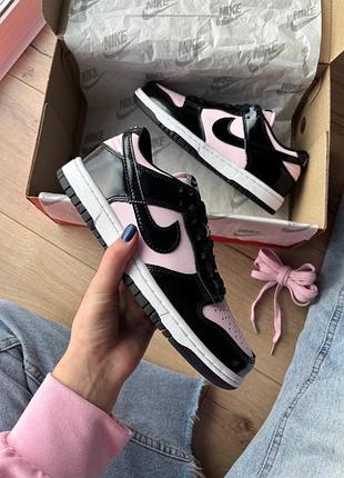 Nike sb dunk low pink black patent foam 2