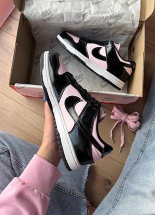 Nike sb dunk low pink black patent foam 3